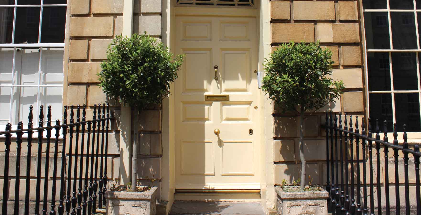 front door plants - bay tree