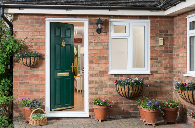 An external composite front door