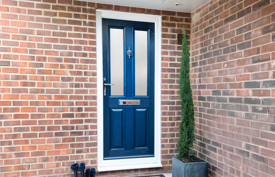 A blue Everest front door installed