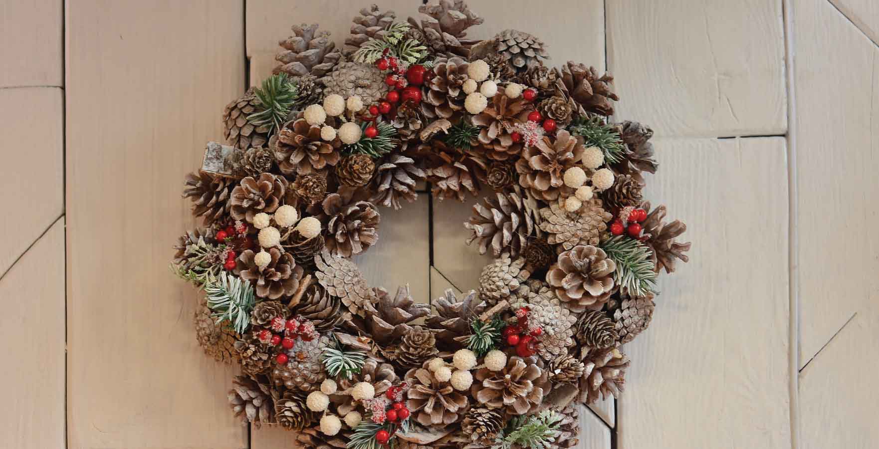 Christmas pinecone wreath